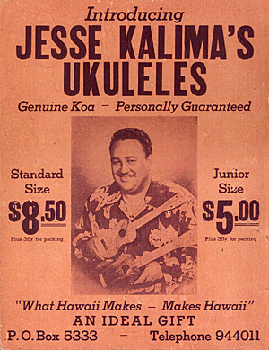 Poster for Kalima brand ukuleles