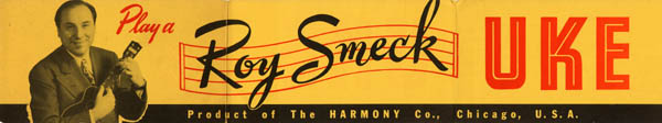 Advertising sign for the Harmony Roy Smeck model ukulele