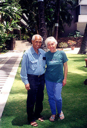 Eddie Kamae with his wife Myrna, 2001